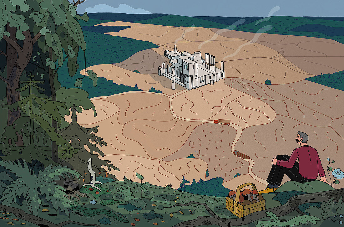 Industrial wasteland, illustration
