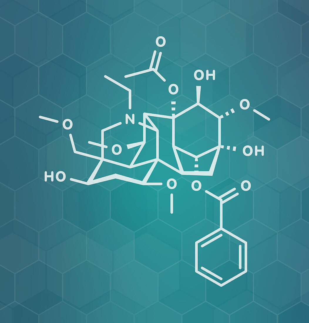 Aconitine molecule, illustration