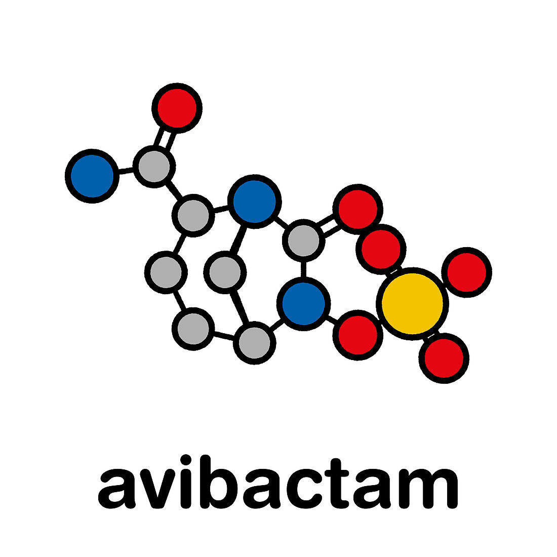 Avibactam drug molecule, illustration