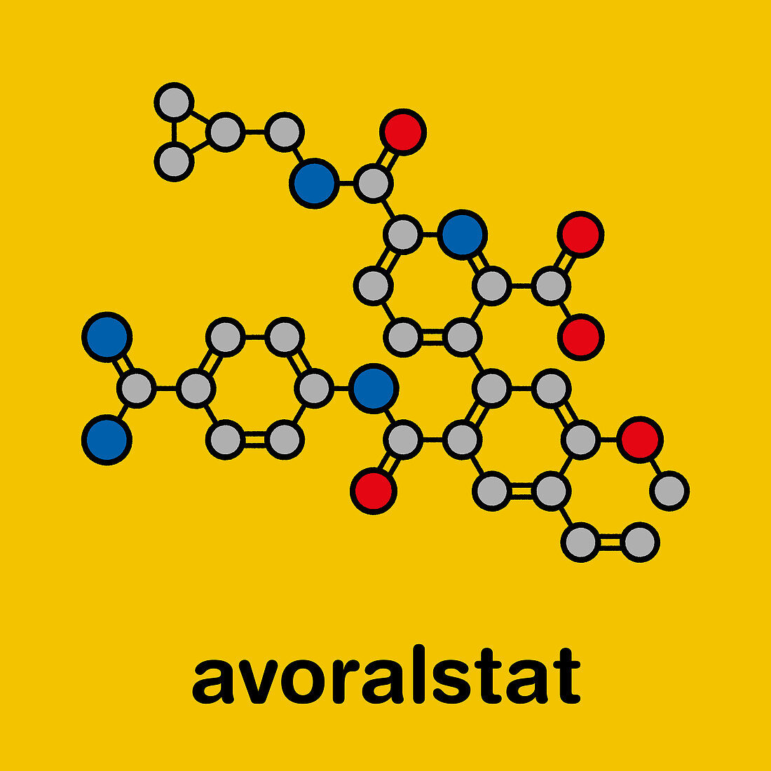 Avoralstat hereditary angioedema drug molecule, illustration