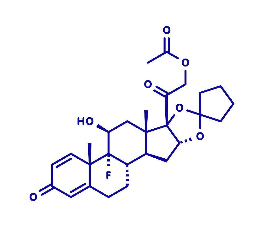 Amcinonide topical corticosteroid drug molecule