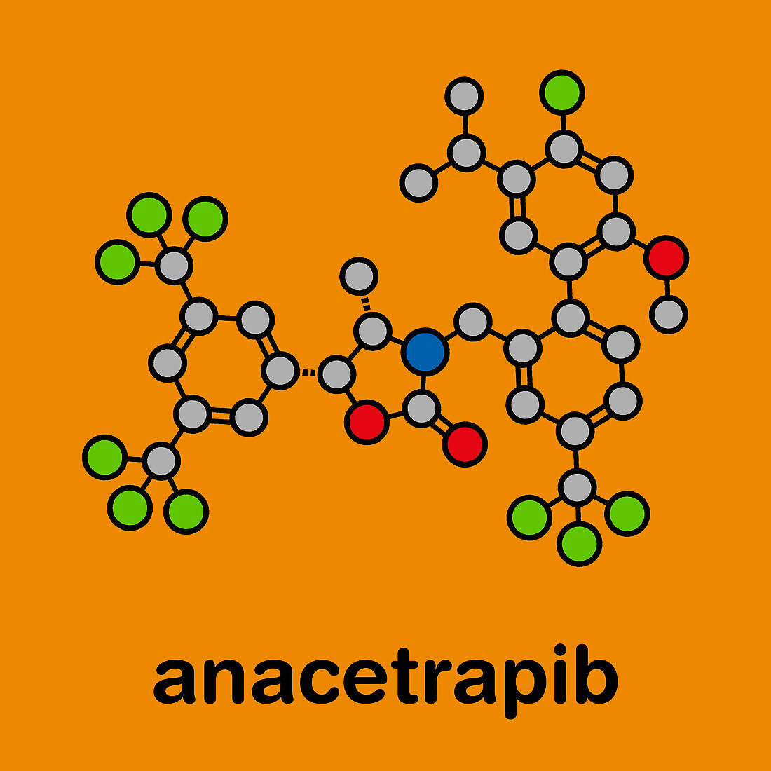 Anacetrapib hypercholesterolemia drug molecule, illustration