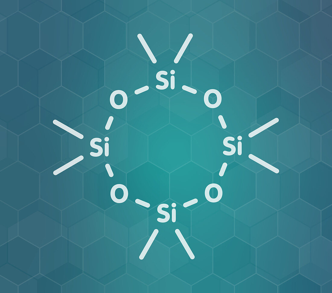 Octamethylcyclotetrasiloxane D4 silicone molecule