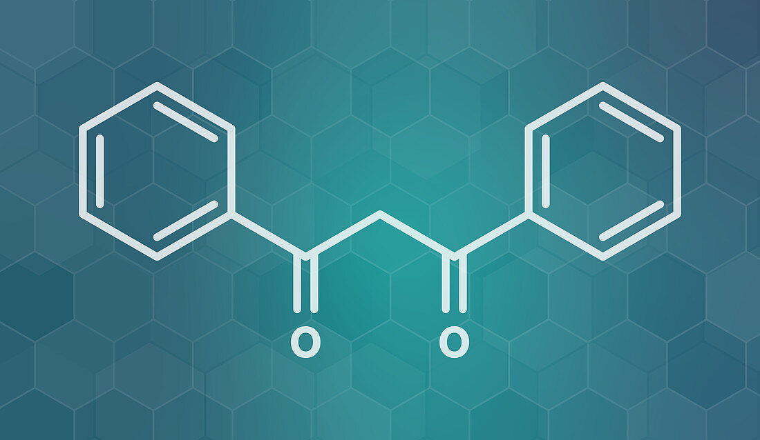 Dibenzoylmethane molecule, illustration