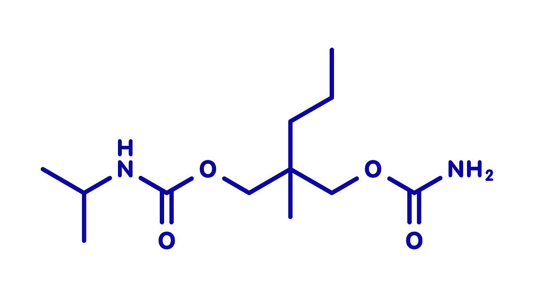 Carisoprodol drug molecule, illustration