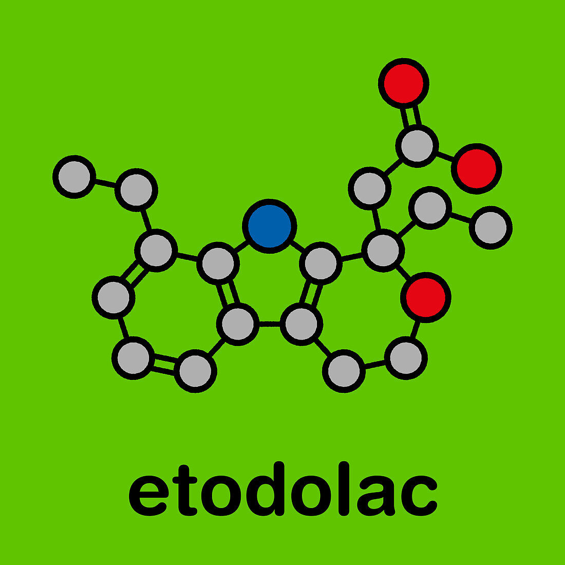 Etodolac NSAID drug molecule, illustration