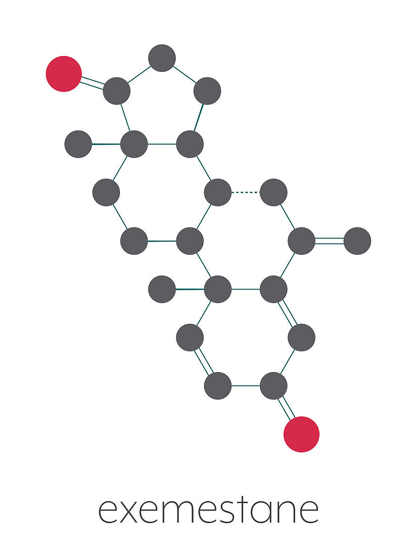 Exemestane breast cancer drug molecule, illustration