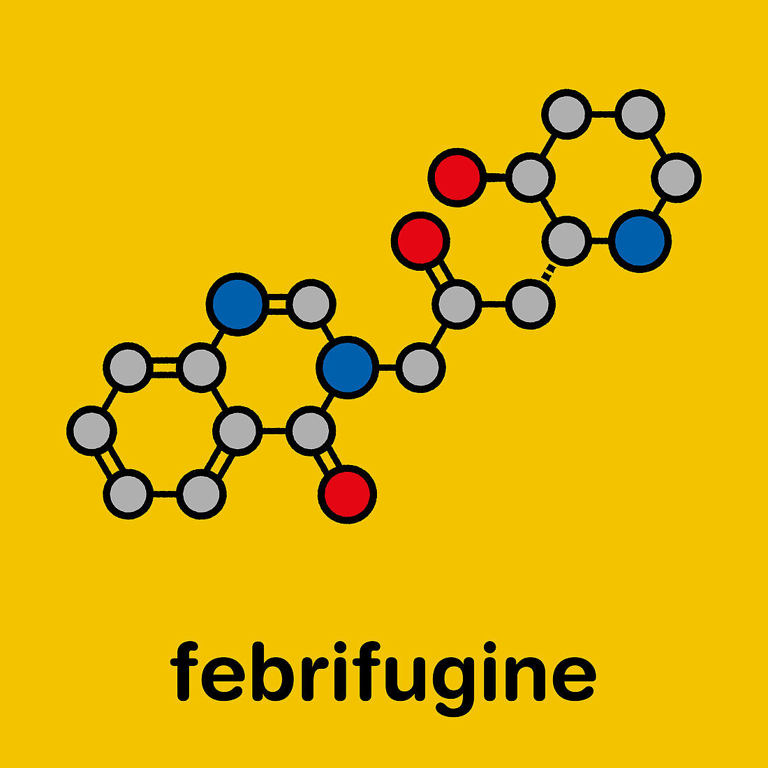Febrifugine alkaloid molecule, illustration