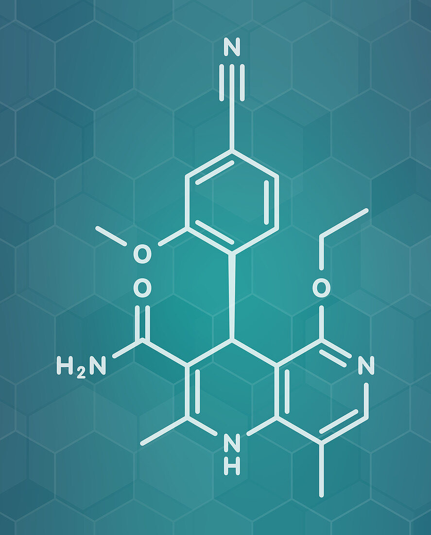 Finerenone heart failure drug molecule, illustration