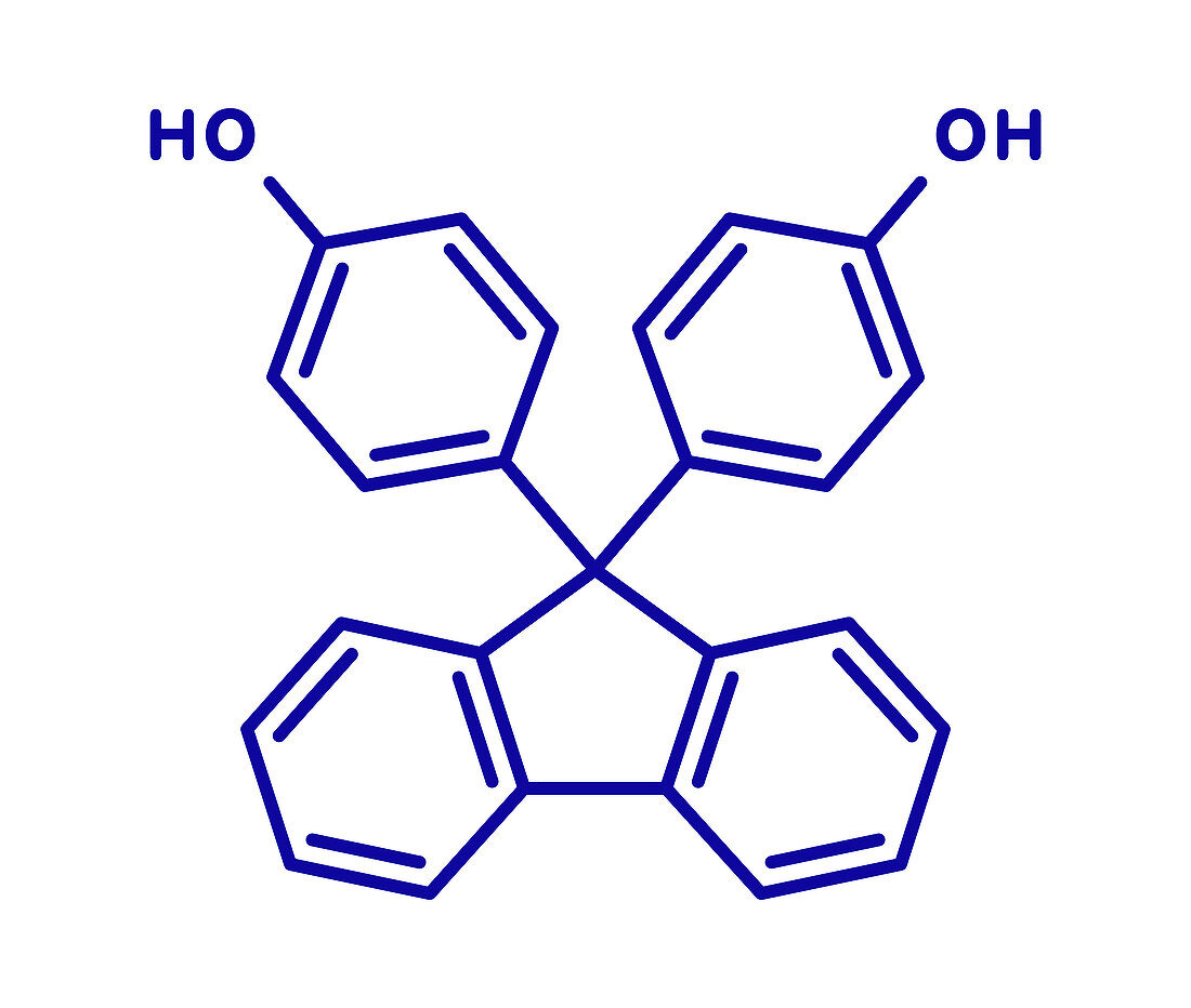 Fluorene-9-bisphenol molecule, illustration
