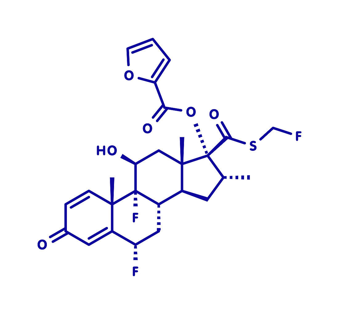 Fluticasone furoate corticosteroid drug molecule