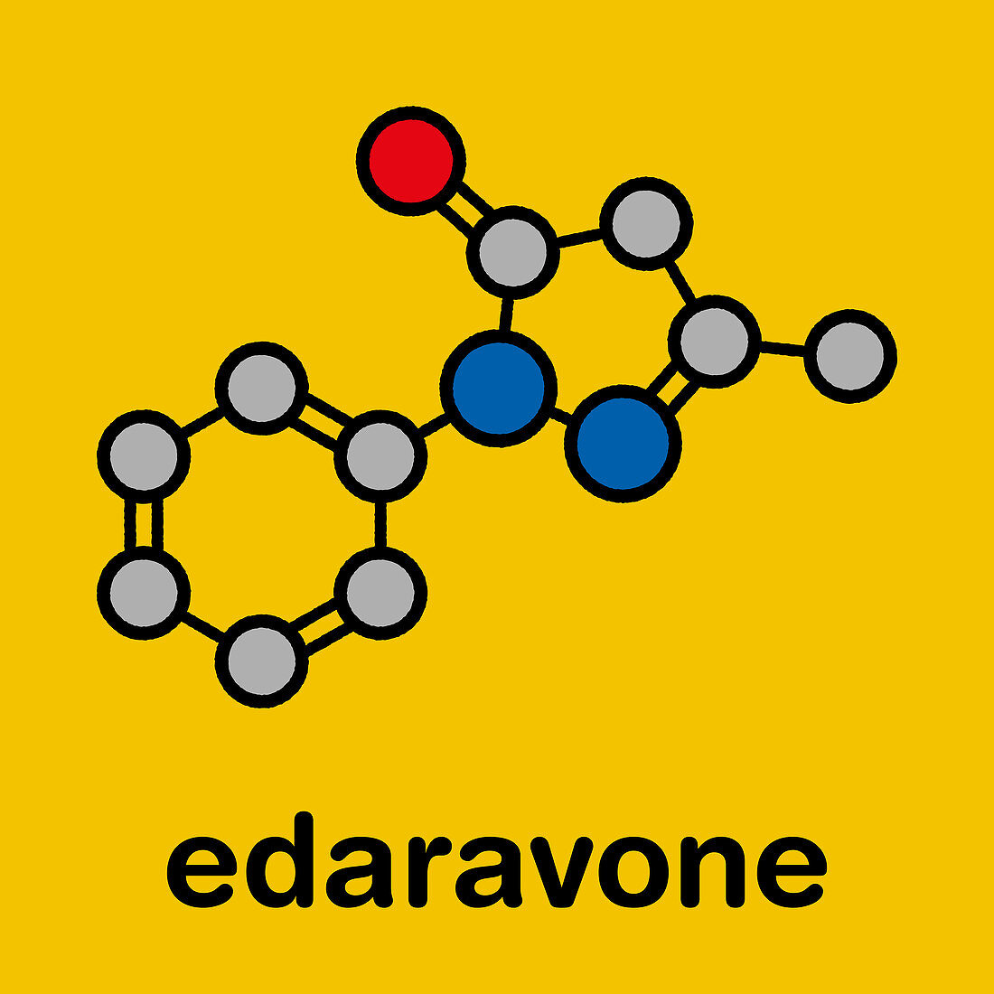 Edaravone drug molecule, illustration