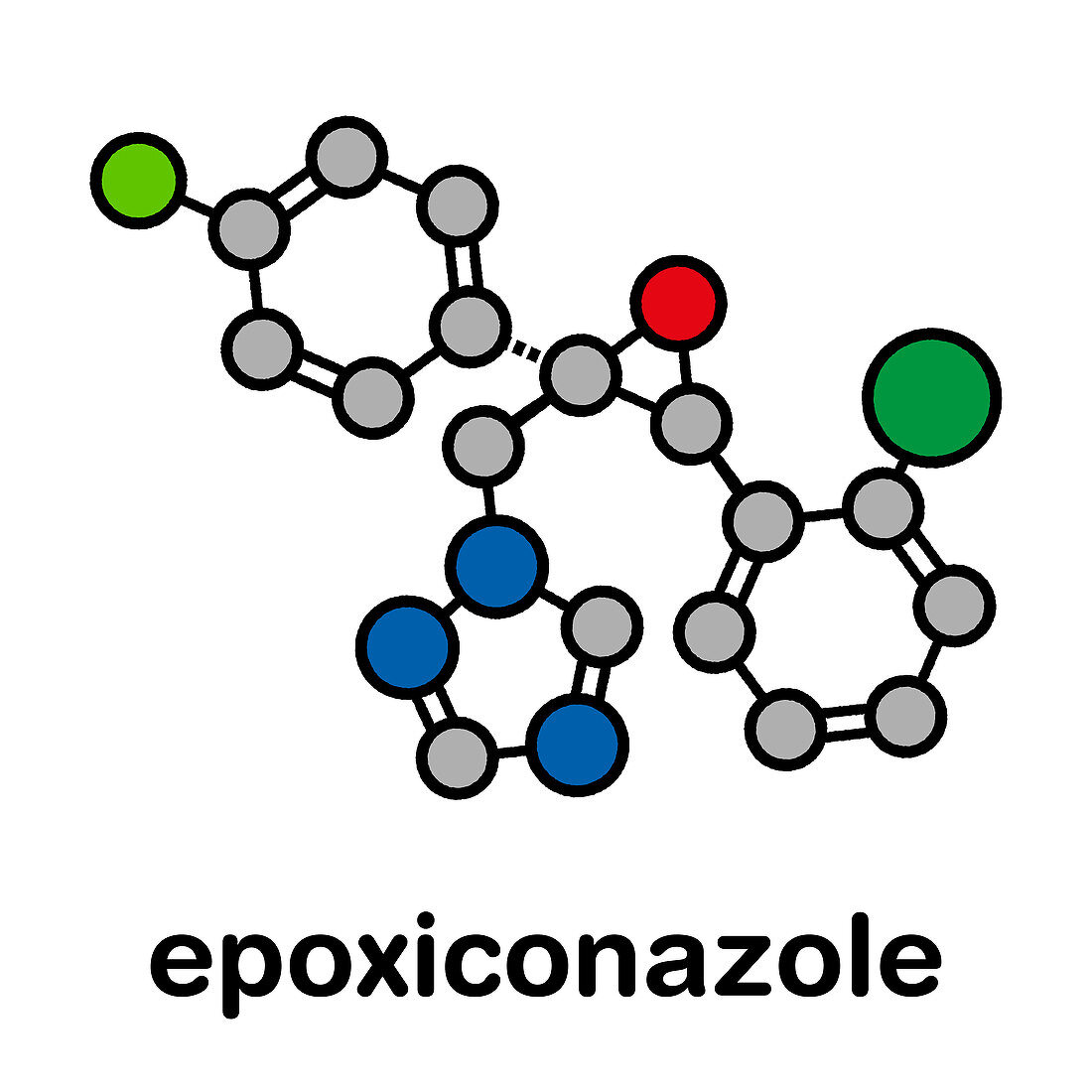 Epoxiconazole fungicide molecule, illustration