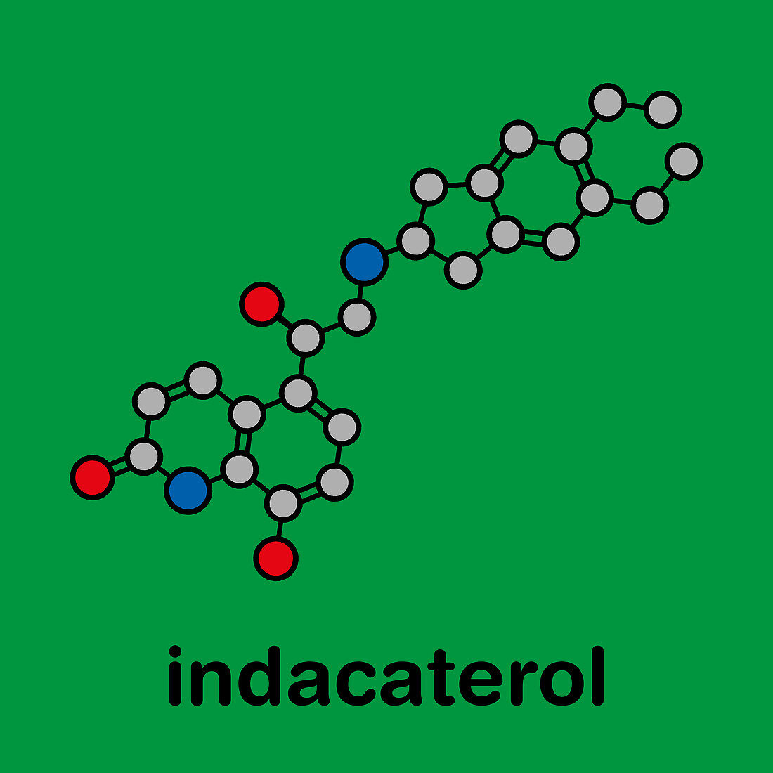 Indacaterol COPD drug molecule, illustration