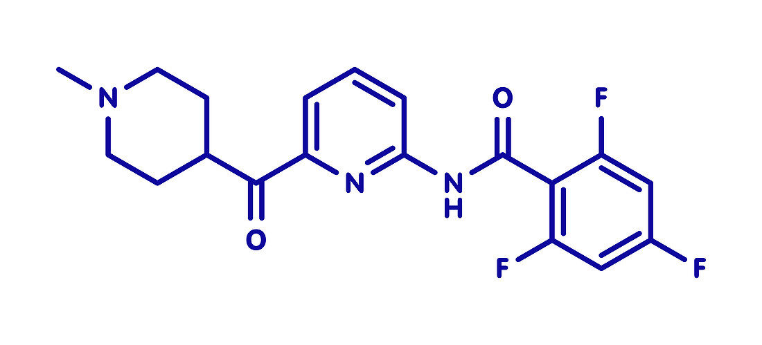 Lasmiditan migraine drug molecule, illustration