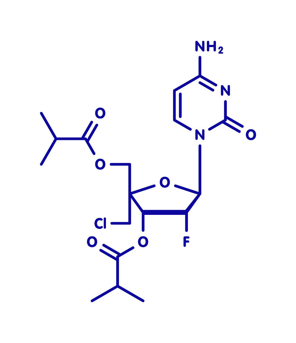 Lumicitabine RSV drug molecule, illustration