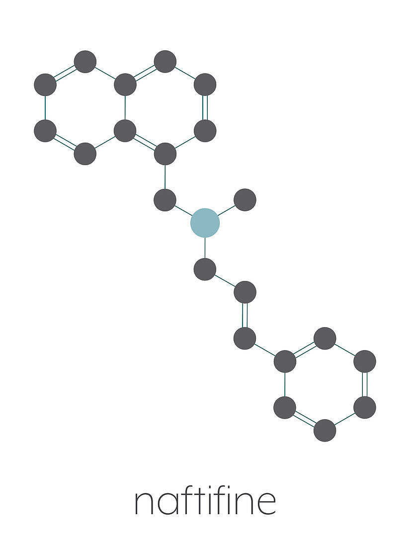 Naftifine antifungal drug molecule, illustration