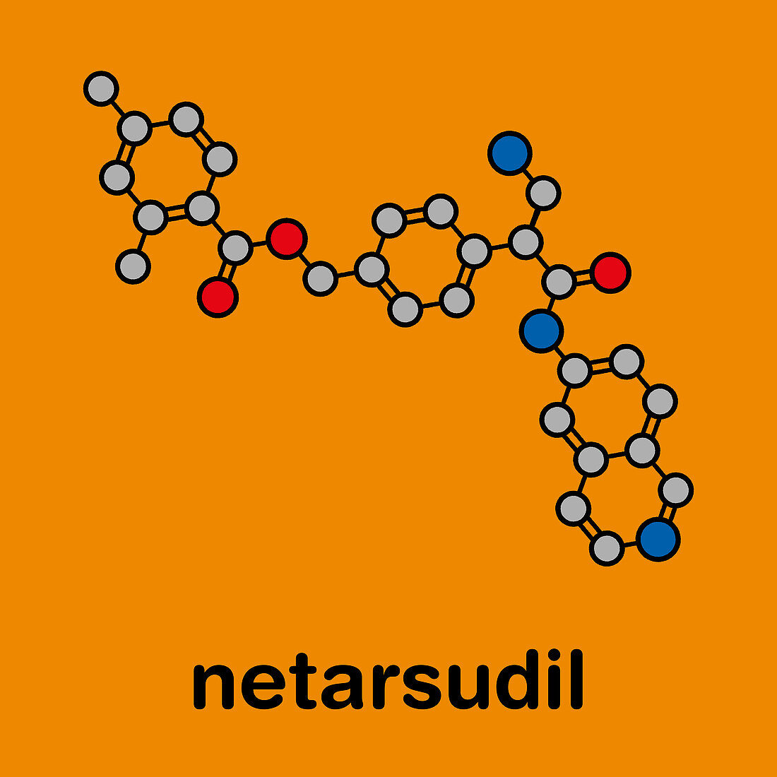 Netarsudil drug molecule, illustration