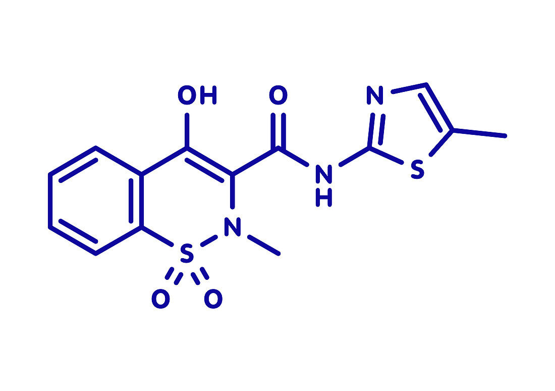 Meloxicam NSAID drug molecule, illustration