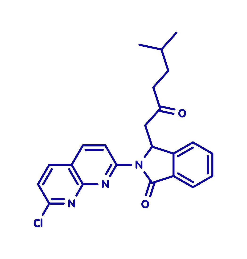 Pagoclone anxiolytic drug molecule, illustration