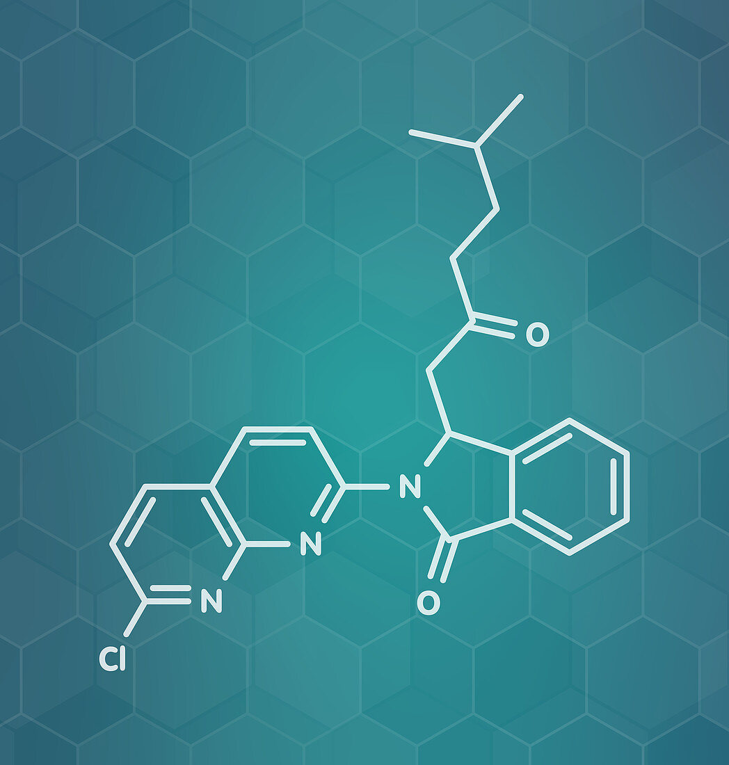 Pagoclone anxiolytic drug molecule, illustration