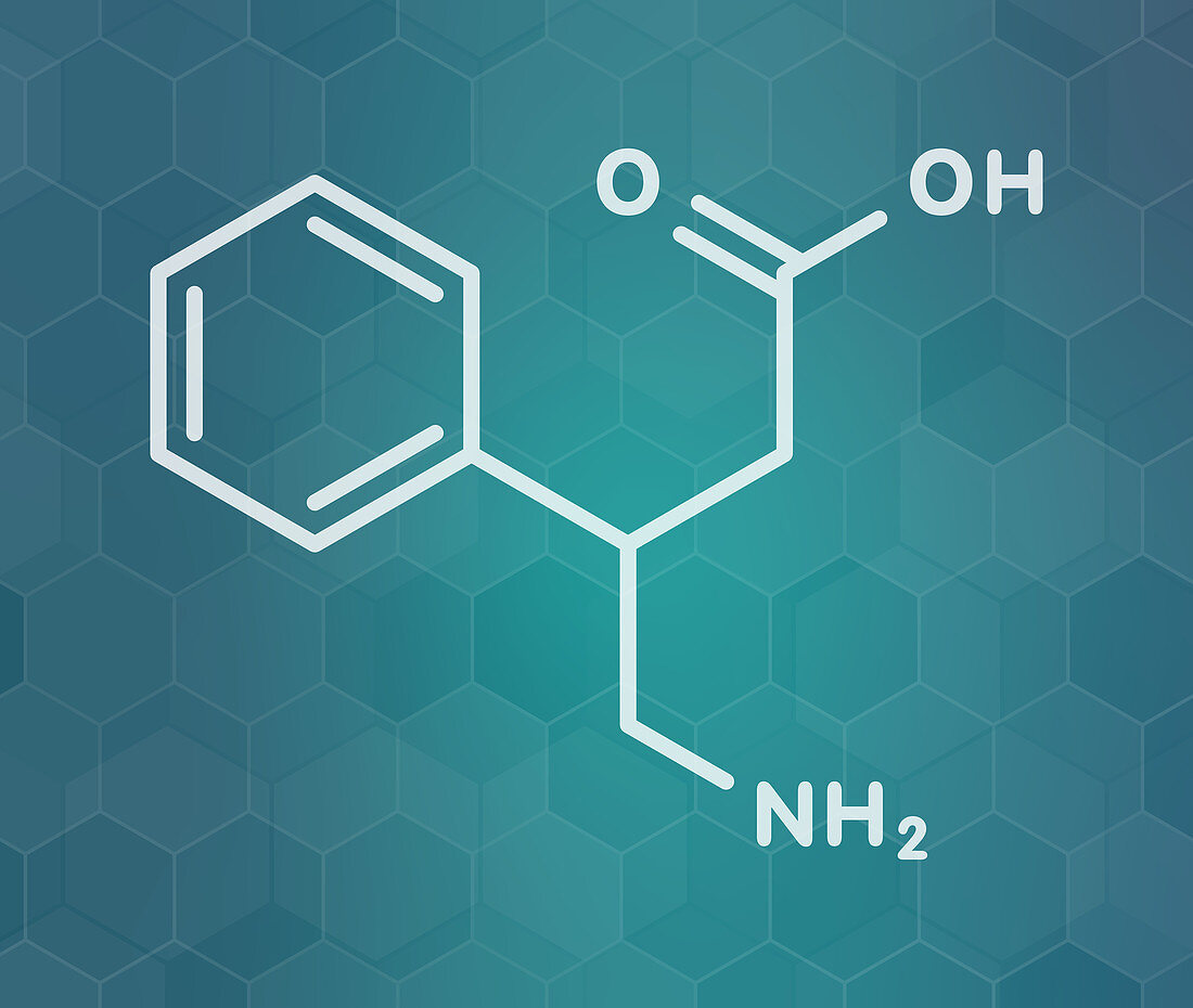 Phenibut anxiolytic and sedative drug molecule, illustration