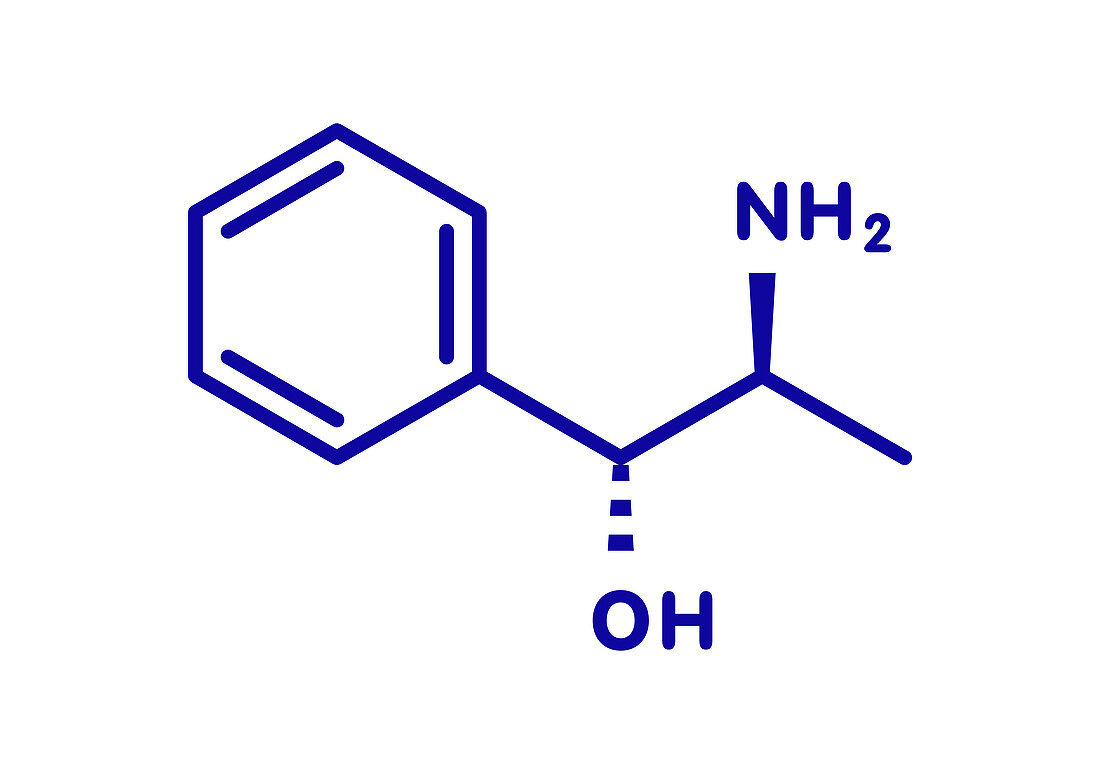 Phenylpropanolamine drug molecule, illustration