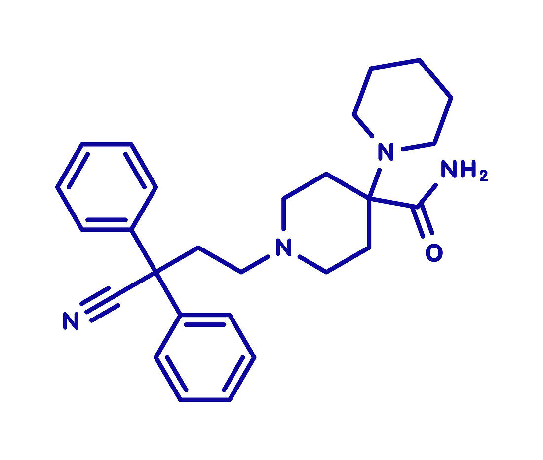Piritramide opioid analgesic drug molecule, illustration