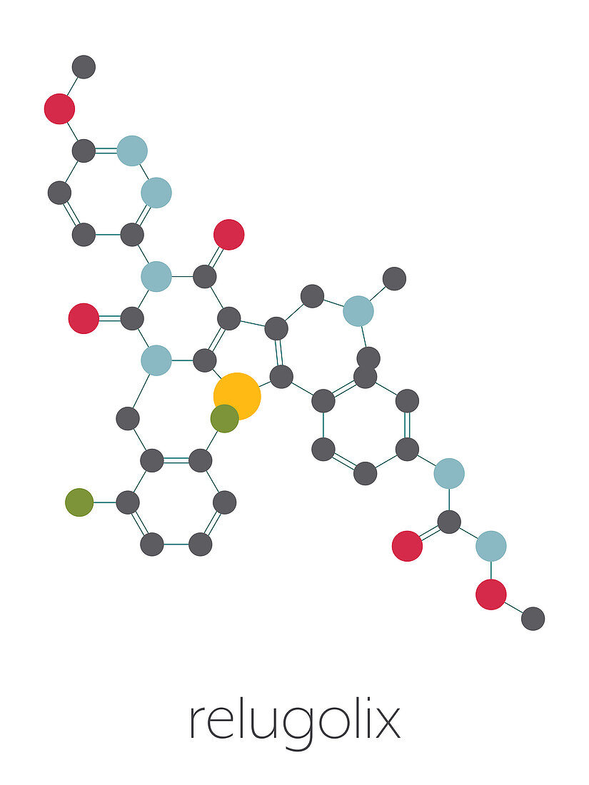 Relugolix drug molecule, illustration