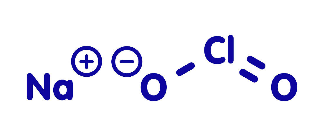 Sodium chlorite chemical structure, illustration