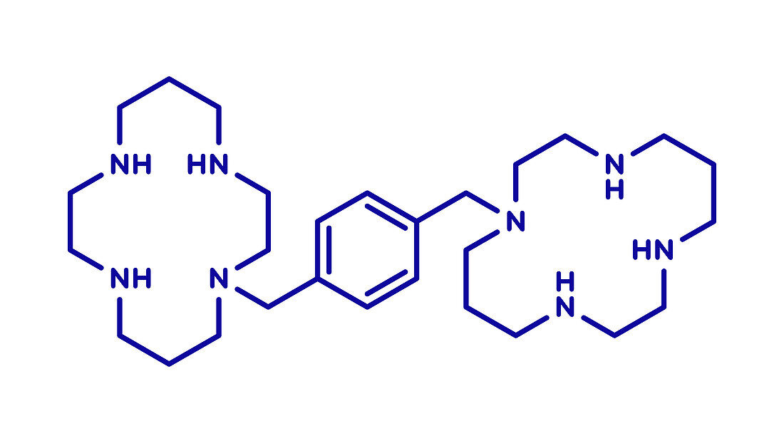 Plerixafor cancer drug molecule, illustration