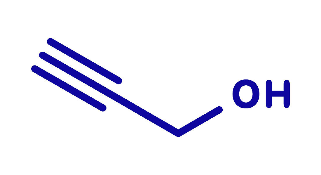 Propargyl alcohol molecule, illustration