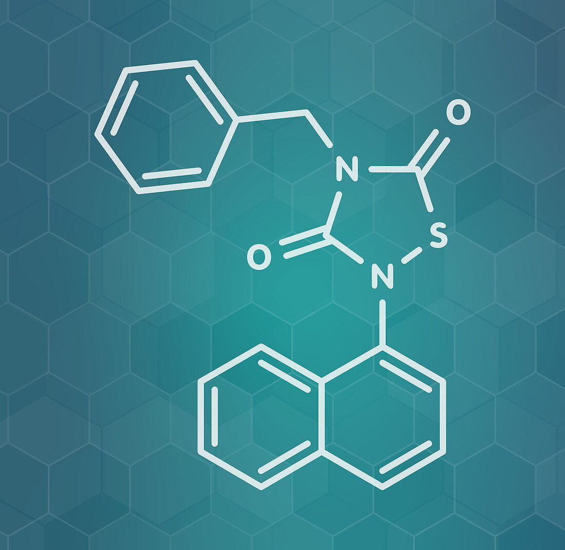 Tideglusib drug molecule, illustration