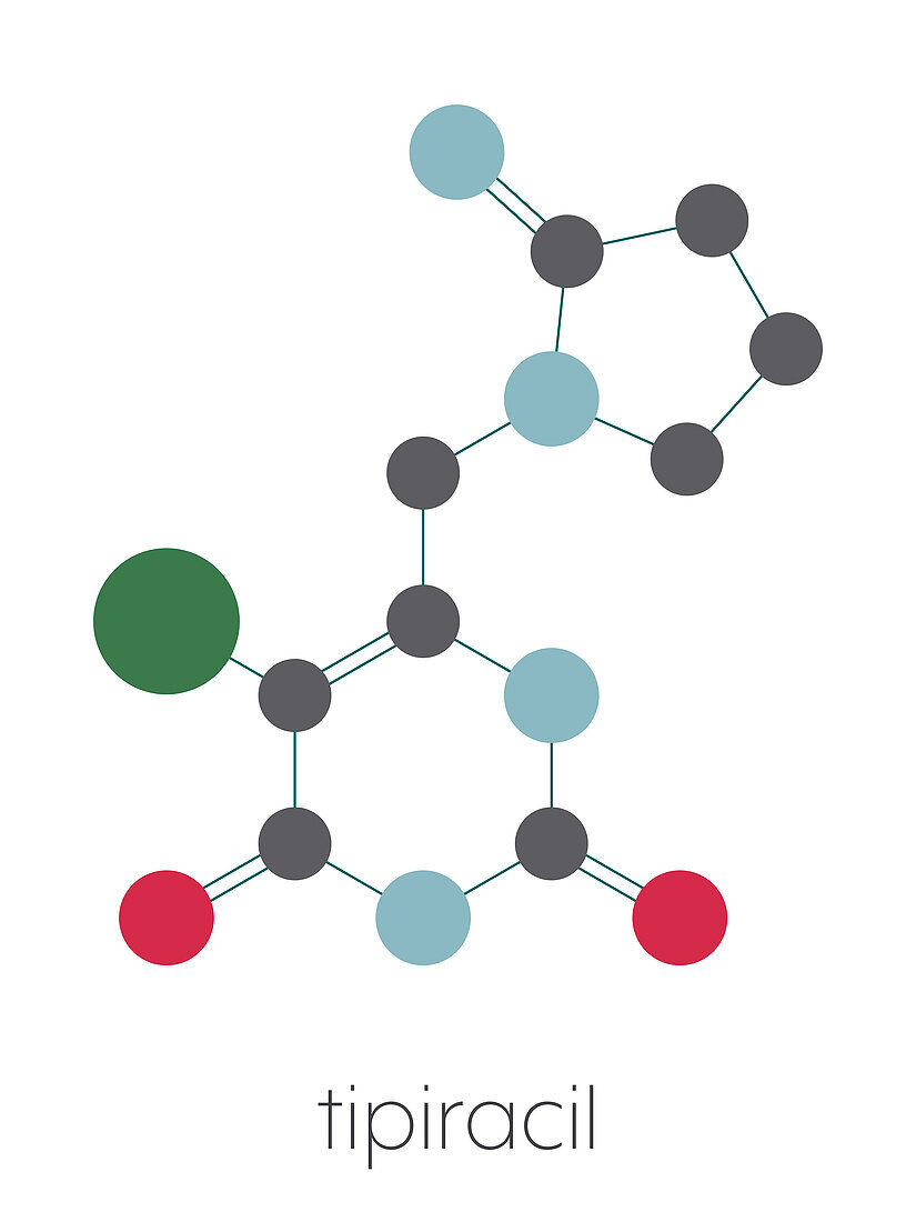 Tipiracil cancer drug molecule, illustration