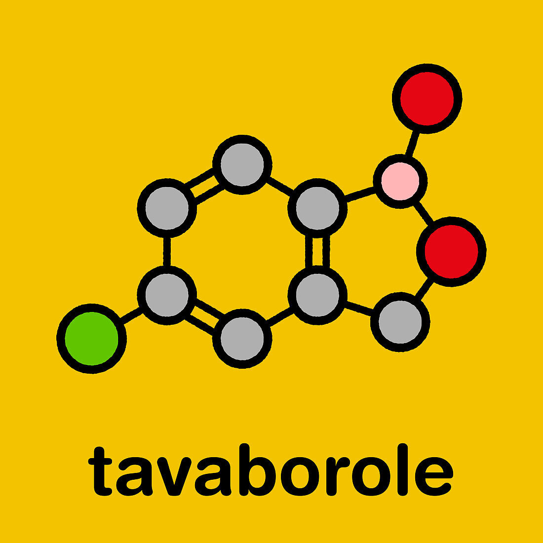 Tavaborole topical antifungal drug molecule, illustration
