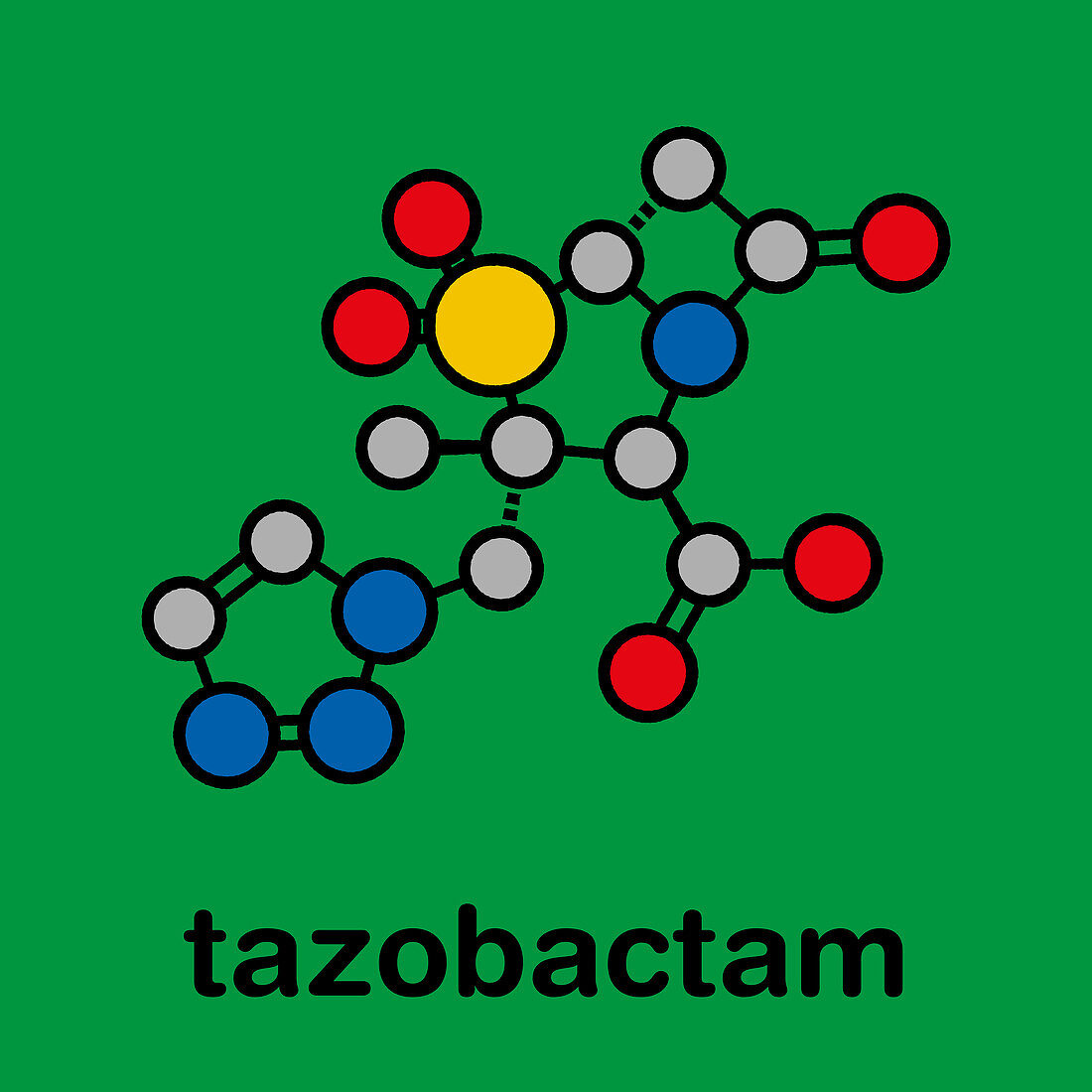 Tazobactam drug molecule, illustration