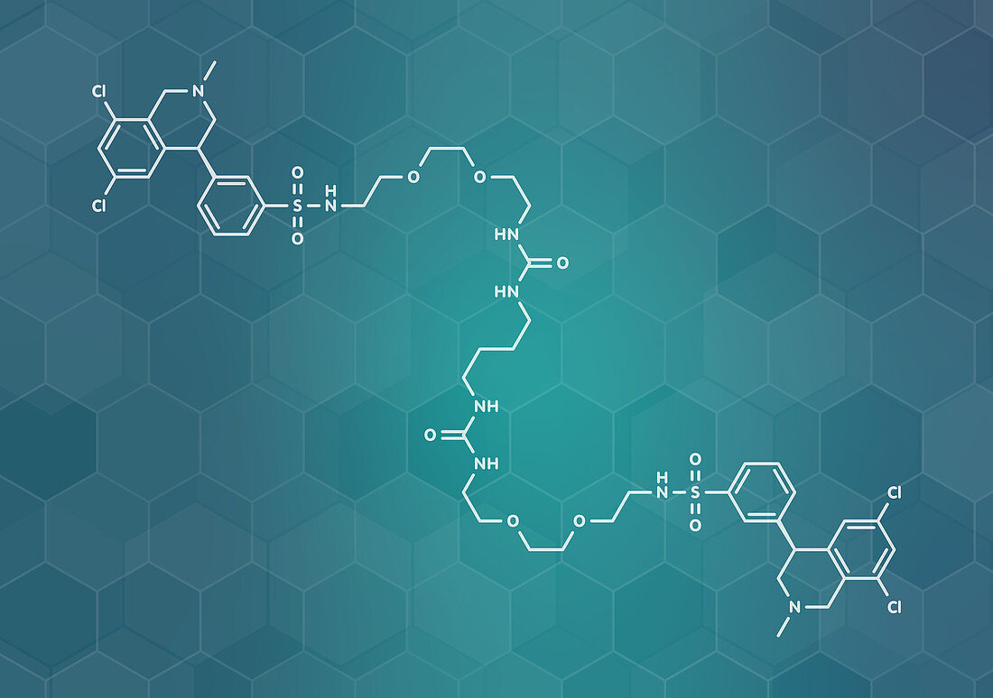 Tenapanor drug molecule, illustration