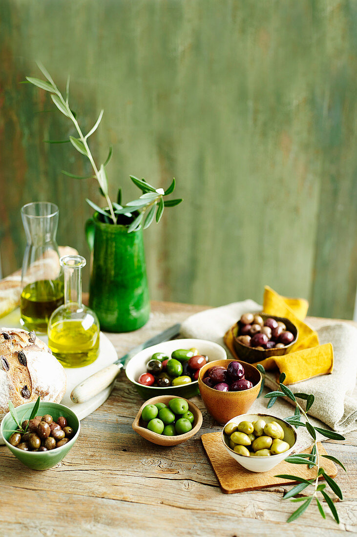 Olive oil and olives