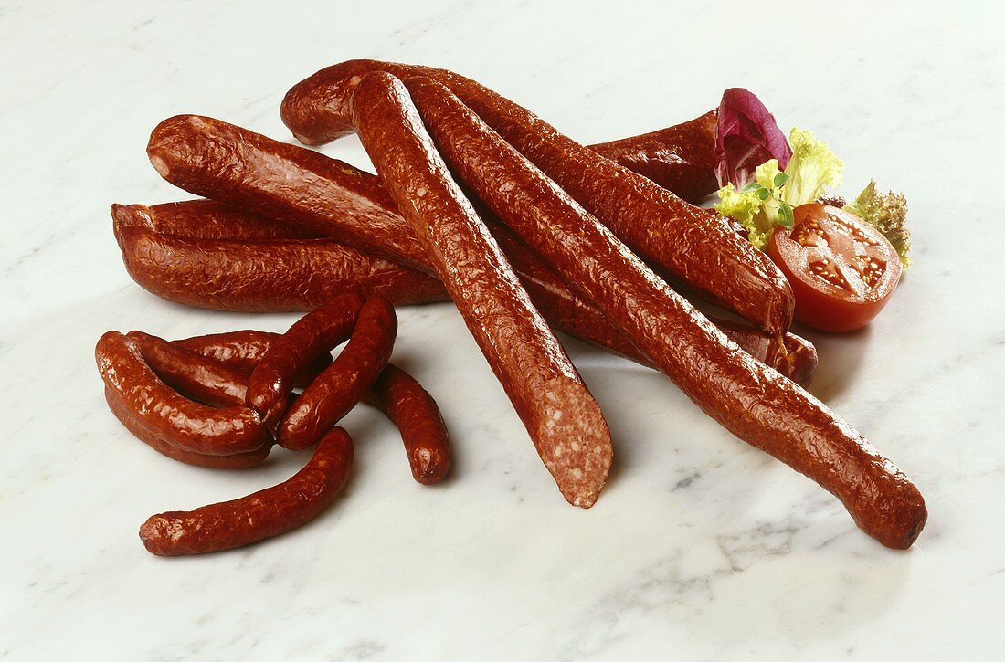 Many Dried Spicy Sausages