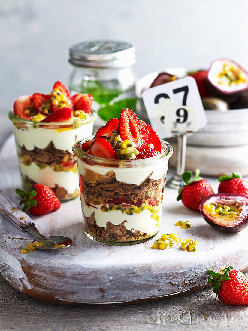 Strawberry and Passionfruit Breaskfast Trifle
