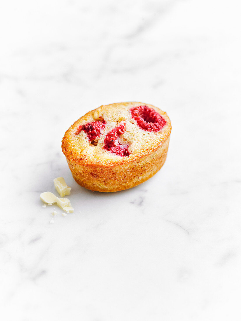 Raspberry and white chocolate friands