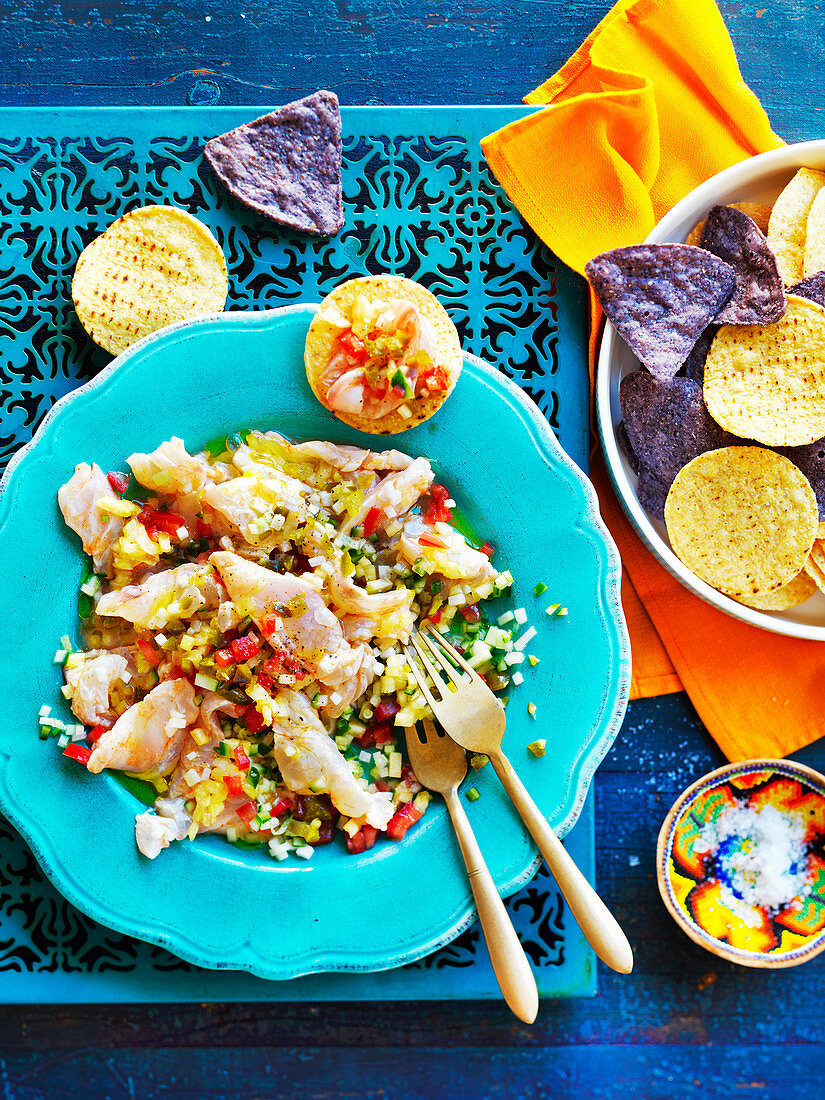 Snapper-Ceviche mit Ananassalsa