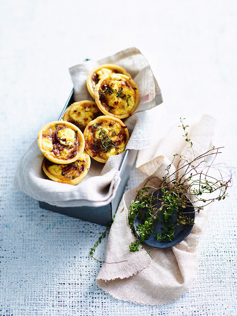 Mini Caramelised Onion and Goat s Cheese Quiches