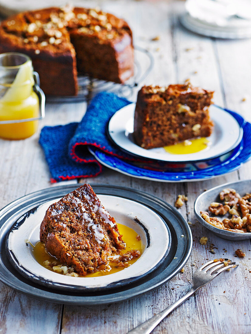 Coffee Cake with Caramel Sauce