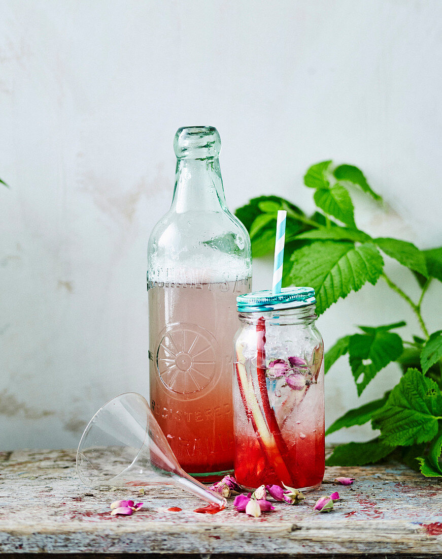 Rhubarb and Rose Fizz