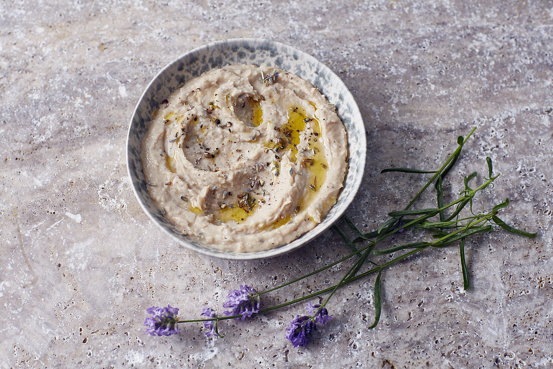 Vegan bean and lavender spread