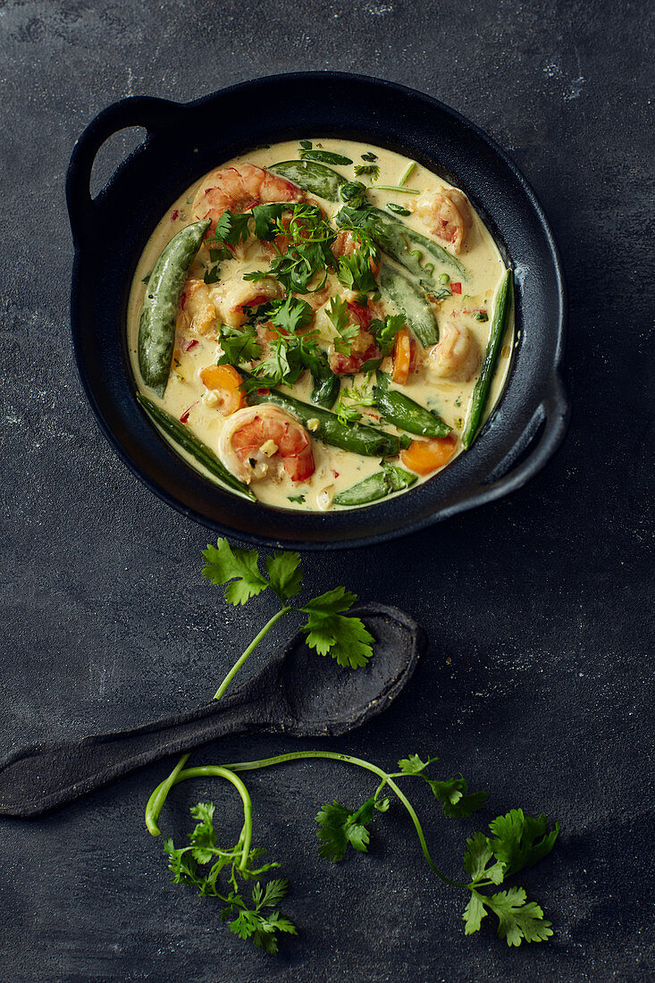 Schnelles Garnelencurry mit Gemüse