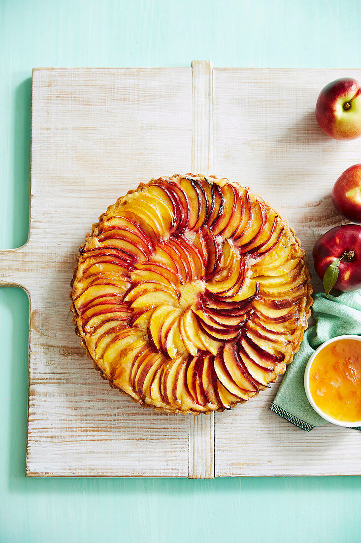 Bake in Cover - Romancing the stone - Nectarine & Almond Tart