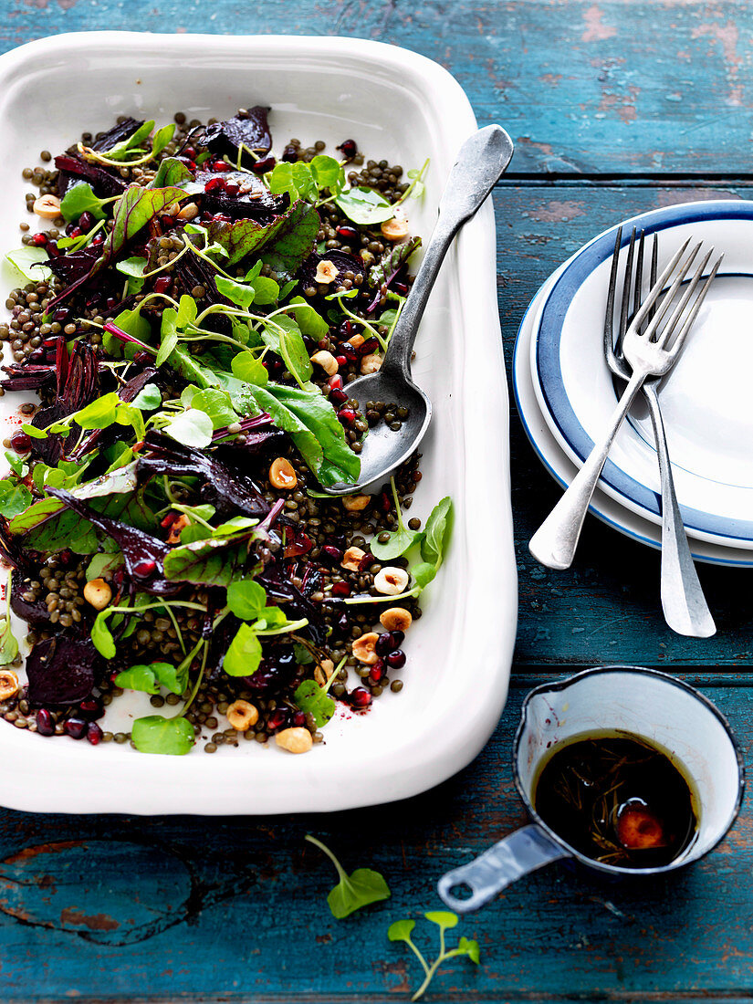 Baby Beetroot, Lentil and Watercress Salad
