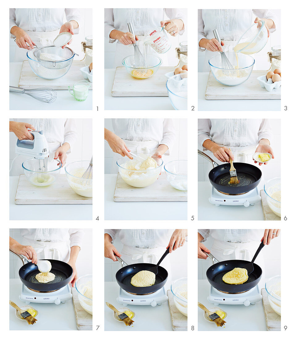Preparing buttermilk pancakes